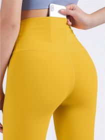 Brand Yoga Pants Hidden Pockets At Waist Fitness Sports Leggings Women Sportswear Stretchy Pants Gym Push Up Workout Clothing (Color: khaki, size: XL)