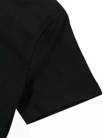 Women's Gym and Jesus Fitness Casual T-Shirt - 100%, Short Sleeve, Crew Neck, Letter Print with Dumbbell Design, Black, (Color: Black, size: XXXL)