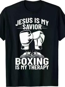 Vintage-Inspired Men'S Cotton Boxing Trainer T-Shirt - Breathable, Short Sleeve Crew Neck for Fitness & Training (Color: Black, size: S)