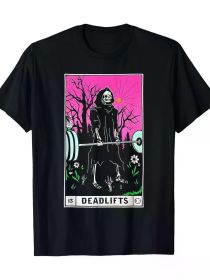 Funny Tarot Hard Pull Fitness Workout Mystery Reader Black T-shirt - Classic Edition - 180g (Color: Black, size: XL)