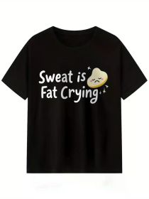 Fitness Brings Happiness Funny MEN T-Shirt Comfortable And Breathable (Color: Black, size: L)