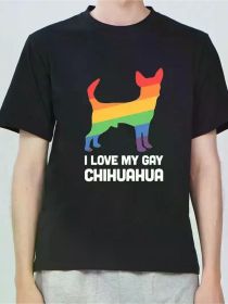 Pride Month Printing Pattern Printing T-Shirt - Comfortable Casual Breathable Top T-Shirt 220g[100% Cotton T-Shirt (Color: Black, size: XXL)