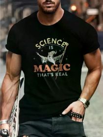 Fashion Men's Black Short Sleeves, Soft, Lightweight, Breathable, Perfect for Fitness, Running, Hiking, Travelin (Color: Black, size: L)