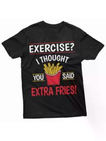 Funny Saying Shirt Humor Humorous Joke Shirt Exercise Gym Fitness T-Shirts, Regular-Fit, Family T-shirt (Color: Black, size: M)