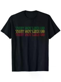 They Not Like Us Print Men'S Short Sleeve T-shirts, Comfy Casual Breathable Tops for Men'S Fitness Training, Jogging (Color: Black, size: XXL)