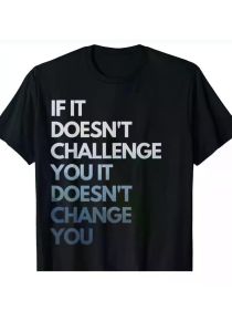 Fitness Motivation Shirt Inspirational Quote Fitness T-Shirt220g, All-Season, Family T-shirt. (Color: Black, size: L)
